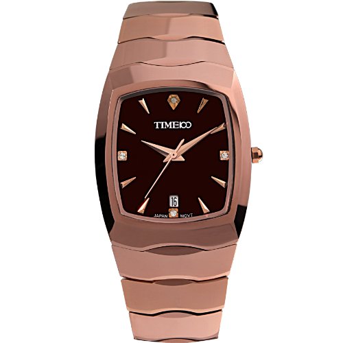 Time100 Armbanduhr Edelstahl Herren Herrenarmbanduhr Quarzuhr Saphirglas mit Datum Kaffeegold Quadrangel W50029G.02A Time100 Armbanduhr Edelstahl Herren Herrenarmbanduhr Quarzuhr Saphirglas mit Datum Kaffeegold Quadrangel W50029G.02A