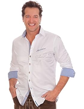 H1525 - Trachtenhemd mit langem Arm - ALPENSTEINER - weiß