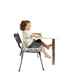 Los asientos para sillas de niños Booster Pad robusto Oxford desmontable niños ajustables Silla de comedor Booster amortiguador cómodo Easy Clean bebé Niños (Gris)