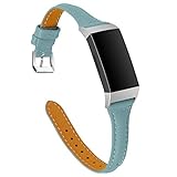 Battnot Uhrenarmbänder für Fitbit Charge 3 Watch Ersatzleder-Armband-Handgelenksriemen für Damen Herren Schweißfest Einstellbar Uhrenarmband Ersatzband Adjustable Watch Band Replacement Wrist Straps