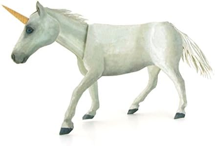 POP-UP Card"Magical Unicorn": A Folded 3-D-Card of a White Unicorn - can Easily Stand on a Table/a Fairy Tale Birthday Card for Kids/with Envelope