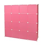 Kinder Kleiderschrank Garderoben Flur Dielen Schrank Regal Kinderschrank in Pink mit süßen Motiven - 3