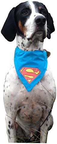 superman dog bandana one size fits all just slips over your dogs collar