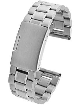wosuk Uhrenarmband 22mm Armbanduhr Ersatz Band Metall Edelstahl Armband Universal für Huawei Samsung Asus LG...