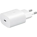 Samsung EP-TA800N 25W Caricabatterie a Ricarica Super Veloce, Porta USB di tipo C, Senza Cavo, Bianco