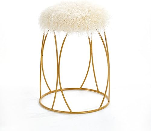 XIAOLVSHANGHANG HHCS Vanity Stool Nordic Fashion Simple Shoes Stool Wrought Iron White Hair Stool Makeup Stool Bench Stool