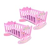 Material: Plástico F Fityle 2 pcs Cama Cuna en Miniatura para Casa de Muñecas de 20 cm