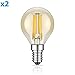 Produktbild ledscom.de E14 LED Leuchtmittel Glühfaden G45 Vintage Amber 4W =34W 380lm extra-warm-weiß auch wetterfest, 2 STK.