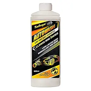 Car Shampoo and Bike Shampoo by Safega AUTO WASH(500 Ml) PH balanced Shampoo for your Car and Bike.-HEAVY DUTY -MADE IN INDIA FOR INDIAN DIRT CONDITIONS Cleans and Shines - Safe On Paint - Formulation Tested at National Test House - Non Corrosive - Now get a Showroom Like Shine every time. Made in small batches to ensure you get maximum of the shelf life of two years.
