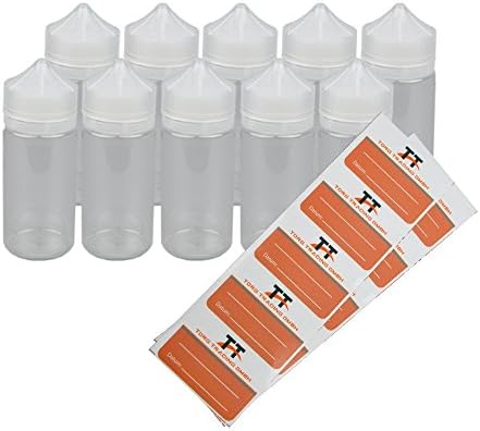 10 x 100 ml bottles orUnicorn Bottle with10 Labels, plastic PET bottles, empty bottle, liquid bottle for electric cigarettes E-Liquid, easy to fill, dosing bottle, dropper bottle, squeeze bottle