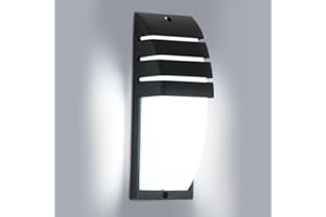 Goeco Apliques de Pared Exterior, 12W 1300LM Lámpara de Pared LED IP65 Impermeable, 6500K Luz Blanca Fría Iluminación LED Pared Negro para Patio Jardín Dormitorio Salón, 22.5CM x 8CM