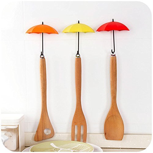 Tangmi Bunte Regenschirm Selbst Sticky Haken Freie Nagel Starke Wandhaken für Schlüsselhalter , Wanddekoration , Wand Key-Rack, Wand Schlüsselhalter und Kleinteile Schmuck (6 PCS) - 4