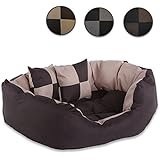 dibea DB00110 Hundebett - Hundekissen, Hundesofa abwischbar mit Wendekissen, 65 x 50 x 20 cm, braun/beige