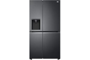 ‎LG ELECTRONICS LG GSLV71MCLE, Klasse E, 635 L, Side-by-Side Kühlschrank, Eis-, Crushed Ice- Wasserspender, Total No-Frost, DoorCooling+, LINEARCooling, Inverter Linear Kompressor, Wi-Fi ꟷ Matte Black Steel