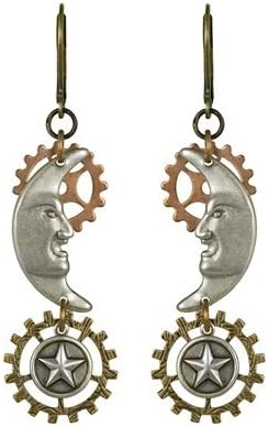 NoMonet Steampunk Femme Fatale Artisan Earrings - Mystic Moon