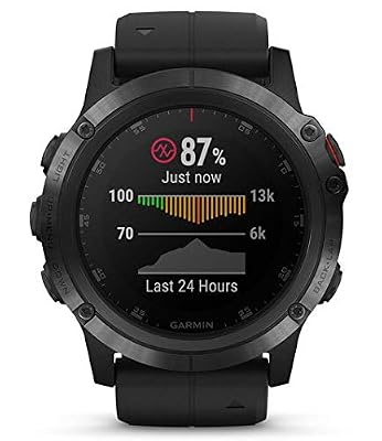 Garmin Fenix 5X Plus Saphire Noire avec Cardio INTEGRE AU Poignet