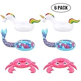 DISEÑO ADORABLE- Cangrejo, sirena y unicornio son lindos y atractivos.Los patrones especiales y los colores vibrantes lo hacen fácil de reconocer mientras flota en la piscina.