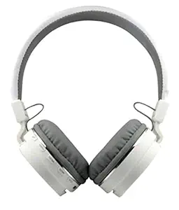 WOCKEEZ SH12 Wireless Bluetooth Over the Ear Headphone with Mic (White)