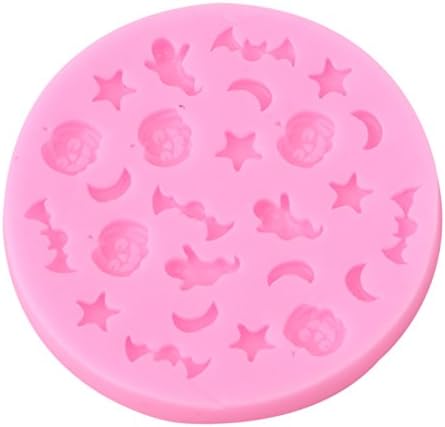 Yesiidor Moon Bats Cake Mold Halloween Cartoon Mould Cute Kids Silicone Fondant Cake Molds Cake Tools