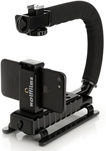 'Arctic Wolf Movie Action Stabilizer Professional Action Stabilizing Handle with Accessory Shoe for Phone iPhone Samsung Galaxy S5 S6 S7 S8 Edge Mini Huawei P8 P9 P10 HTC LG Nokia Sony Canon Nikon Xiaomi Google Pentax Olympus Panasonic DSLR Cameras DV Camcorder GoPro and many more