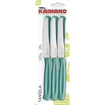 Set 6 Coltelli Da Tavola Blu - Lama In Acciaio Inox 11 Cm, Punta Arrotondata, Manico In Polipropilene