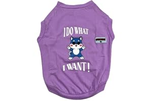 Fetcher Purple 'I Do What I Want' Printed T-Shirt for Dogs and Cats (18" (Large))