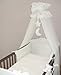 5 Piece Baby Cot / Bed Bedding Set - Moon (COT BED 140 x 70cm, White)
