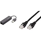 Amazon Basics - Adattatore di rete da USB 2.0 a Ethernet LAN 10/100 & - Cavo patch Ethernet di Cat6 con connettori RJ45, 1,5 