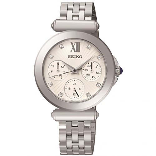 Seiko Regular 32mm Silver Steel Bracelet & Case Hardlex Watch for Women SKY701P1