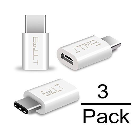 USB-C Adapter[3 Stücke],EasyULT 3 Stücke Typ C auf Mikro USB Adapter mit für Samsung Galaxy S8/S8+/A5(2017)/A3(2017),Huawei P9/P10/Nova,Nexus 5X/6P,OnePlus 2/3/3T, LG G5/G6/V20 und andere Type C Geräte(Weiß)