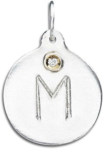 "M Alphabet Charm with Diamond