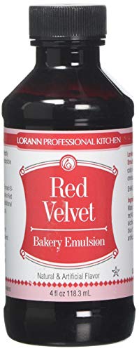 Lorann Oils Sabor Natural y Artificial Bakery Emulsions 118 ML, Tarta de Terciopelo Rojo