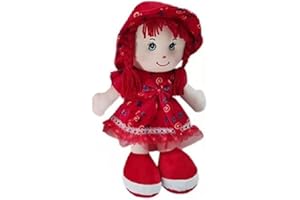 MARUKATSU Muñeca de Trapo bebé niña tamaños 24 * 40cm Juguete Suave muñeca Princesa Regalos niñas 0 + Regalos cumpleaños Bautismo Día de San Valentín Navidad Muñeca multicolo (Rojo)