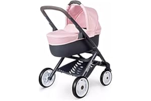 MAXICOSI & QUINNY Smoby Maxi-Cosi doll pram pink for children aged 3 and over, Doll bassinette and pram shopping basket