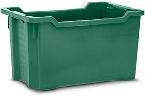 La zappa Caja de PVC apilable para recoger frutas, aceitunas y cosecha de 40 litros (cerrada)