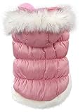  La vogue Chaqueta Acolchada Abrigo Para Perro Con Capucha Piel (Rosa, M)