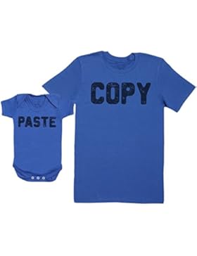 Copy & Paste - Passende Vater Baby Geschenkset - Herren T-Shirt & Baby Strampler / Baby Body