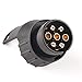 Produktbild 12V Abschleppdose Auto Anhänger LKW 7 Pin auf 13 Pin Stecker Adapter Konverter schwarz