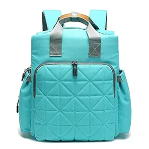 Bembika Diaper Bag Backpack for Mom Dad,Baby Care Multi-Function Waterproof Travel Nappy Bags Backpack Fashion Mummy Nursing Bag, Maternity Travelling Diaper Bag Backpack (Seafoam)