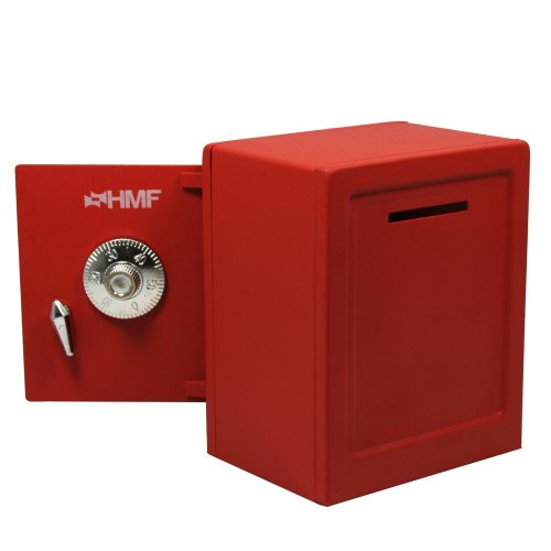 HMF 306-03 Caja fuerte mini con cerradura de combinaci  n 13 5 x 11 x 8 cm  rojo
