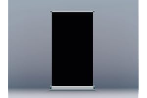 Oedim Roll Up Croma Nero, 100 x 200 cm, Stampa Inclusa Massima Qualità di Stampa, Anti Curbing, Antiribaltamento, Espositore Pubblico Arrotolabile.