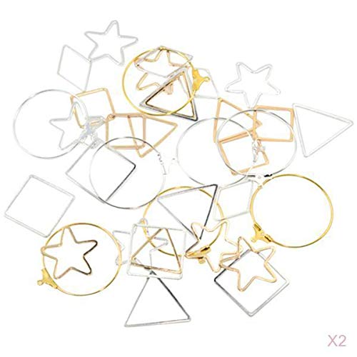 Fenteer 72 Pièces Pendentif Charme Breloque de Bijoux Cristal Géométrique pour Bracelet Création Bijoux Boucles d'oreilles Bricolage DIY