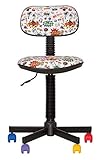 BAMBO- Chaise DE Bureau Enfant Ergonomique, Hauteur du SIÈGE 42 cm-56 cm. Hauteur Dossier RÉGLABLE/PIVOTANT A 360°/ roulettes Multicolores/Noir. Prix Discount. (Comics Gris Clair)