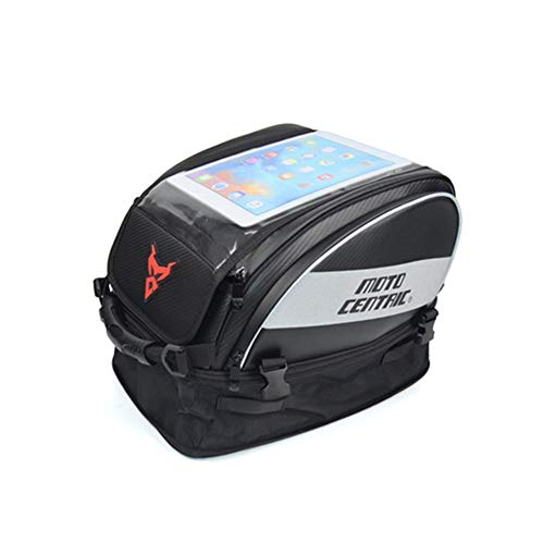 Alikena Bolsa impermeable para el tanque de la motocicleta Bolsa de almacenamiento de gran capacidad para la pantalla táctil Casco grande Motocross Rider Mochila Bolsa del asiento trasero Moto