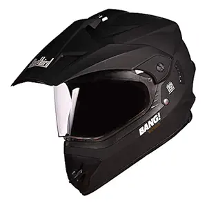 Steelbird SBH-13 Bang (SV) MAT Black + P-Cap 600MM PL.VSR Helmet, Large