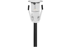 QACA 1 Mini Spot Exterieur Led Encastrable 0.4W/DC12V Etanche IP67 Luminaire Exterieur Décoration pour Terrasse, Patio,Escalier,Chemin,Jardin Blanc Froid