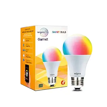 wipro E27 Wi-Fi Enabled Smart LED Bulb for Amazon Alexa & Google Assistant (9W, Multicolor)