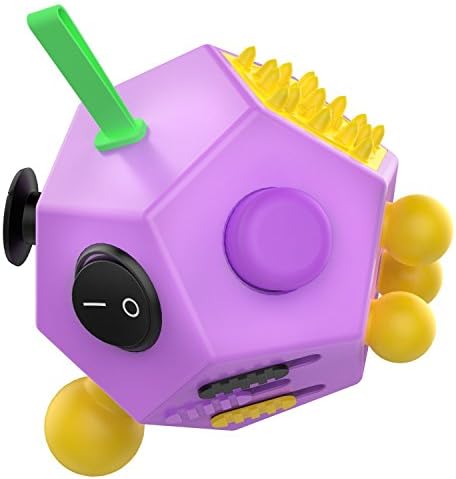 12 Sides Decompression Cube Relieves Stress Toys and Anti-anxiety Cube Toys for Children and Adults By Pauline (Purple)