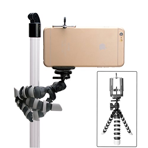 Mini trípode del Pulpo Flexible Trípode al Aire Libre Trípode de Escritorio Trípode portátil Soporte Kickstand Soporte para Cuna Selfie Trípode con Clip para teléfono móvil etc (Ancho máximo: 100mm)