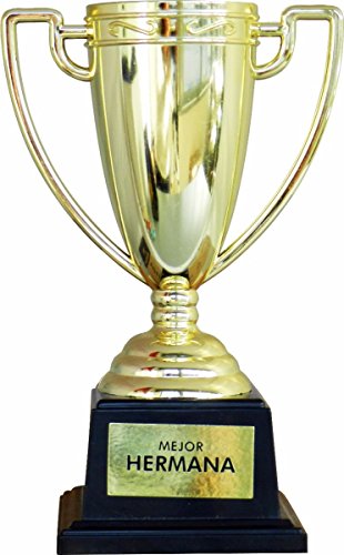 Framan Copa Trofeo con Mensajes para Ocasiones Especiales, Ideal como Regalo Original Y ECONÓMICO. Mensaje Mejor Hermana